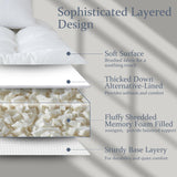 WhatsBedding 5 Inch Memory Foam Mattress Topper King for Pressure Relief, 100% Cotton Cover, Comfort Supportive Pillow Top Mattress Topper, 2000GSM Fluffy Shredded Memory Foam Filled WhatsBedding