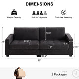 90" Modern Sofa Couches for Living Room, 3 Seater Sofa Tool-Free Setup, Comfy Chenille Couches with Extra Large Seat Width & Depth, Removable Cover, Oversized Loveseat for Small Space, Apartment LegacyAmerhome
