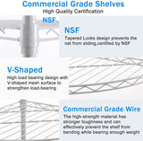 6 Tier NSF Metal Corner Shelf Wire Shelving Unit, 420lbs Capacity Heavy Duty Adjustable Storage Rack with Shelf Liners for Closet Kitchen Bathroom Garage Basement, 72" H x 18" L x 18" D - White pouseayar