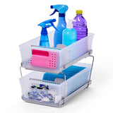 madesmart 2-Tier Organizer, Multi-Purpose Slide-Out Storage Baskets with Handles and Dividers, Frost madesmart