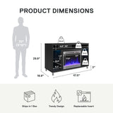 Ameriwood Home Lumina Fireplace TV Stand for TVs up to 48 Inch, Replaceable Electric Fireplace Insert Heater, Remote Control, Timer, Color Changing LED Lights, Crystal Ember Flames, Black Oak Ameriwood Home