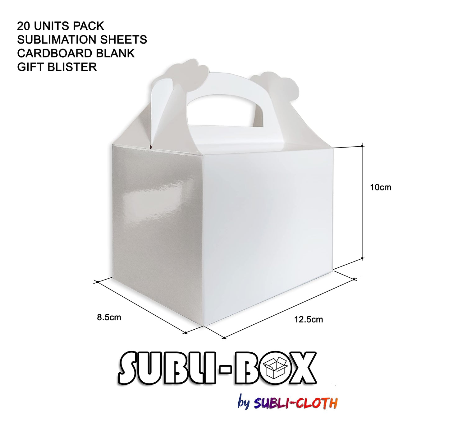 Subli-Box Cardboard Sublimation Blister Gift Pack 20 Units by Subli-Cloth