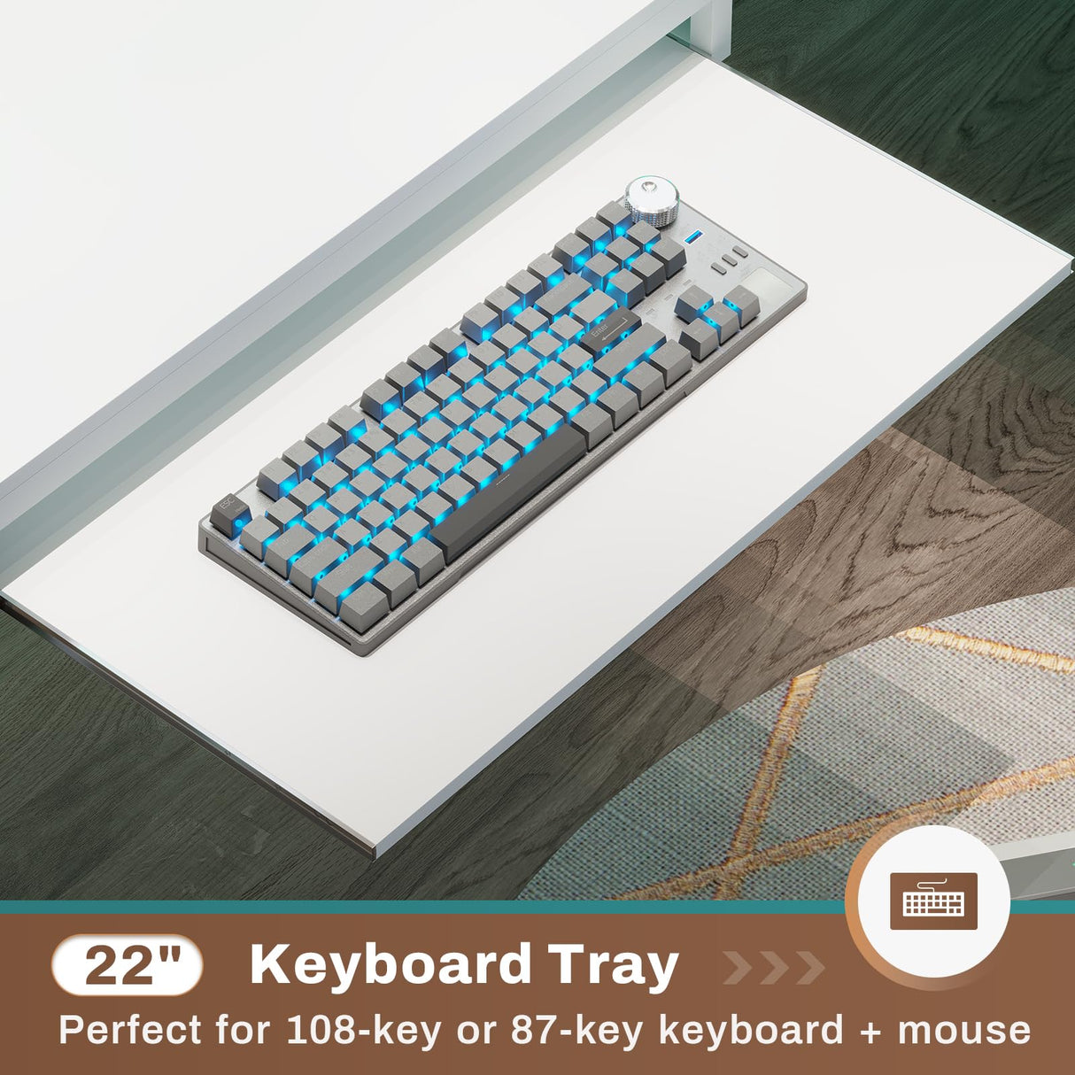 SEDETA Reversible L Shaped Gaming Desk with Power Outlets, LED Strip, Monitor Shelf, and Ample Storage in White SEDETA