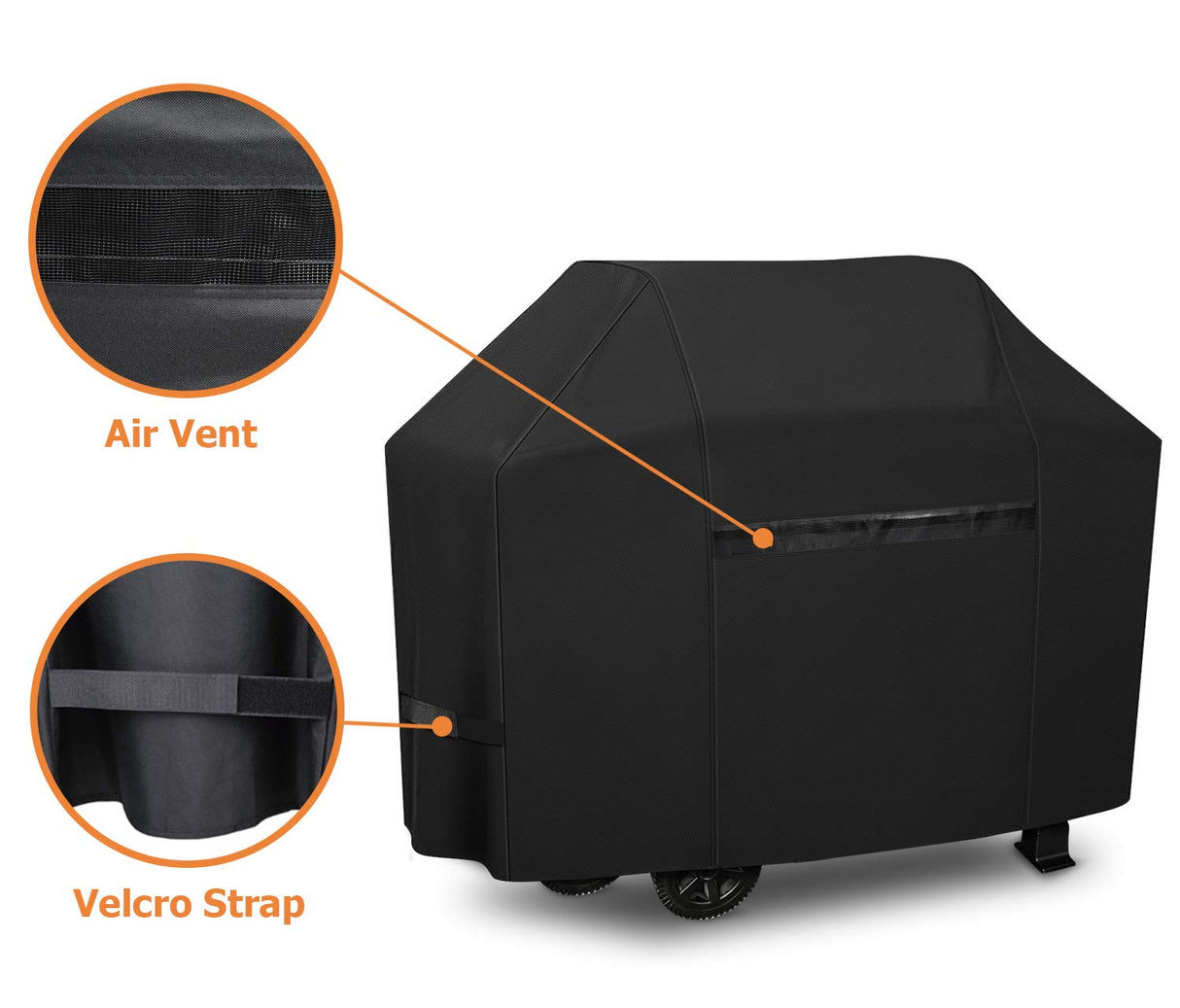 iCOVER Grill Cover- 82 Inch 600D Heavy-Duty Water Proof Patio Outdoor Black Canvas Oversize BBQ Barbecue Smoker Grills Covers G21607 for Weber Char-Broil Brinkmann Holland Napoleon JennAir i COVER