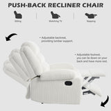 Recliner Chair Corduroy Recliners Sofa with Armrests & Backrest for Living Room, Bedroom, Nursery Push Back Armchair for Adults (Beige, Set of 1) DREAMSIDEA