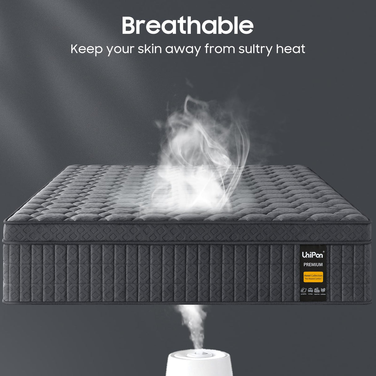 UniPon King Size Mattress, 14 inch Hybrid Mattress with Extra Back and Lumbar Hip Support, Fiberglass Free, 365 Nights Trial & Forever Warranty, Motion Isolation, Enhenced Edge Support, Extra Firm UniPon