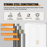 Metal Storage Cabinet with 4 Adjustable Shelves, 71" Tall Kitchen Storage Cabinet with Gold Handles, White Pantry Cabinets, Storage Cabinets for Home Office, Living Room, Hallway - Assembly Required MetalMax