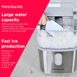 Frigidaire Countertop Crunchy Chewable Nugget Ice Maker, Compact, 33lbs per Day, Metallic Finish Frigidaire