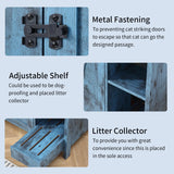 Forest Gravity Cat Litter Robot Enclosure, Enclosure for self-Cleaning Litter Boxes,Adjustable Shelf for Dog Proof and Storage,Charging Station,Locks Added for cat,Large Indoor Cat House,Blue FOREST GRAVITY