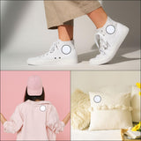 MECCANIXITY 16pcs Sublimation Patch Blank, 8cm/3.15" Fabric Iron-on Blank Heat Transfer Repair Patch for DIY Crafts Caps Clothes Shoes Bags Uniforms Heart, White MECCANIXITY