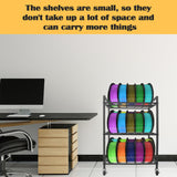 3D Printer Filament Storage Rack, 360°Rolling Filament Spool Holders Racks with Wheels, Heavy Duty Metal Shelf for PLA/ABS/TPU,Filaments Organzied for 3D Printing Wanyshapy