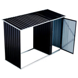 Okak 8 X 3.4 Ft Firewood Storage Shed, Outdoor Firewood Rack, Outdoor Storage Shed with Log Holder, Firewood Shelter for Patio,Dark Grey Okak