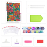 Lxmsja Stained Glass Flower Diamond Art Kits for Adults, Flowers DIY Full Drill Diamond Painting Kits for Beginners, 5D Gem Art Crafts for Adults, Home Wall Decor 12x16 inch Lxmsja