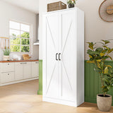 Letaya Storage Cabinet,75" H Metal Kitchen Pantry Cabinets with Doors and Adjustable Shelves,Pantry Organizers for for Cupboard/Dining/Bathroom/Office/Garage Room,White Letaya