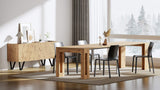 Mobili Fiver, Easy, Extendable Console Table with Extension Leaves Holder, 17,7(120,1) x35,4 in, Rustic Oak, for 4-12 People, Space-Saving Dining Table, Italian Furniture Mobili Fiver