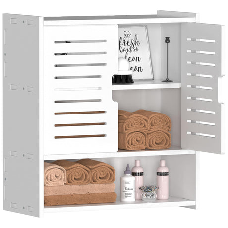 Frstem Bathroom Wall Cabinet, Wall Mounted Medicine Cabinet White Over The Toilet Storage Organizer Hanging Bathroom Cabinet for Bedroom Laundry Room Kitchen Bathroom,16.53" x 14.96" x 7.08" Frstem