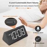 DreamSky Wooden Digital Alarm Clocks for Bedrooms - Electric Desk Clock with Large Numbers, USB Port, Loud Alarm for Heavy Sleepers, Adjustable Volume, Dimmer, Snooze, DST, 12/24H, Wood Décor Gifts DreamSky