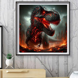 Generic 5D DIY Diamond Art Painting Volcanic Dinosaur 16x16 inches for Adults, Full Round Drill Rhinestone Embroidery for Wall Decoration, SUKIMI006 WoodArtSupply