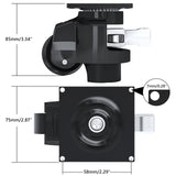 Ruiishunyy Leveling Casters Set of 4 Heavy Duty 60F - Retractable Caster Wheel with Upgraded Ratchet Handle - 360° Swivel Castor for Furniture, Workbench, Machine, Total Capacity 2200 Lbs Ruiishunyy