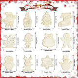 Nialnant 60 PCS Wooden Christmas Ornaments Crafts for Kids, Wooden Christmas Ornaments to Paint, 12 Style DIY Christmas Crafts for Christmas Tree Unfinished Wood Christmas Ornaments Kits Nialnant