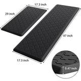 Kitchen Mat [2 PCS] Cushioned Anti-Fatigue Floor Mat, Waterproof Non-Skid Ergonomic Comfort Foam Rugs, Standing Mat for Kitchen, Floor,Office, Sink, Laundry(Black) SoftDuo