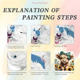 Easy Paint by Numbers Kit for Adults Beginner, Cow Adult Paint by Number Kits on Canvas, DIY Painting with Numbers for Adults, Acrylic Simple Oil Paint by Number Kits for Home Wall Decor 16x16 In BYGFHLYW