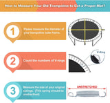 Cliselda Trampoline Replacement Mat, Fits 14 ft Round Trampoline Frame with 72 V-Rings and Spring Tool, Fits 6.5-7" Springs, 147 inch Jumping Mat (Excluding Frame and Spring) Cliselda