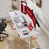 SANODESK Electric Standing Desk 71x32 Inch Height Adjustable Stand Up Desk Home Office Computer Workstation Sit Stand Home Office Desk with Splice Board (White Frame + White Top) SANODESK