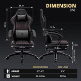 Dowinx Gaming Chair Breathable PU Leather Gamer Chair with Pocket Spring Cushion, Ergonomic Computer Chair with Massage Lumbar Support,Adjustable Swivel Task Chair with Footrest(Black) Dowinx