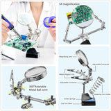KEPIOG Soldering Iron Kit, High Power 100W Soldering Iron Fast Heating, Circuit Board Soldering Repair Tools with Magnifying Glass Soldering Helper, 12 in 1 Adjustable Digital Soldering Kit. KEPIOG
