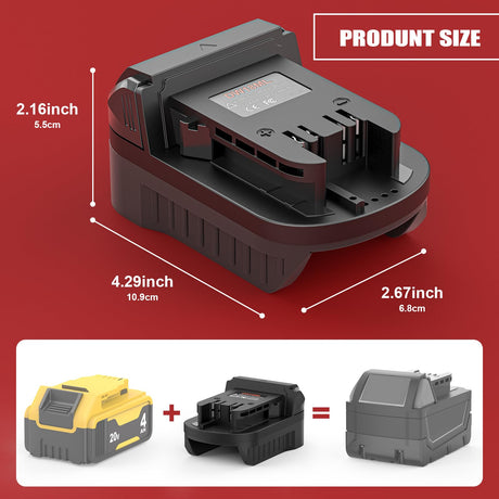 Adapter for DeWalt to Milwaukee Battery, Aikeec Battery Adapter for DeWalt 18 20V Lithium Battery Convert to for Milwaukee 18V M18 Battery Use for Milwaukee M18 Cordless Power Tool (Adapter only) aikeec