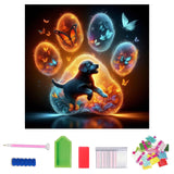 Lophomie Diamond Art Kits for Adults, 5D DIY Dog Paw Diamond Painting Kits for Adults Beginners, Diamond Dots Kits Gem Arts Crafts for Home Wall Decor 14x14 Inch Lophomie