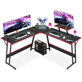 Pazidom L Shaped Gaming Desk, 50 inch Corner Desk, Office Computer Desk with Large Monitor Stand for Home Office Sturdy Writing Workstation, Easy to Assemble, Black Pazidom
