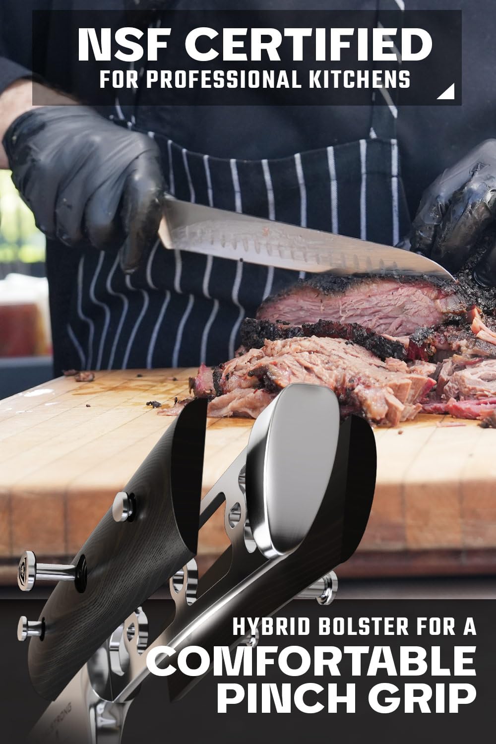 Dalstrong Carving Knife & Meat Fork Set - Gladiator Series Elite - 8" Honing Rod - Forged HC German Steel - 9 inch Carving Knife & Sheath - Hollow Ground Carving Set - Matching Fork - NSF Certified Dalstrong