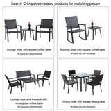 C-Hopetree Outdoor Loveseat Bench Chair for Outside Patio Porch, Metal Frame, Black All Weather Wicker C-Hopetree