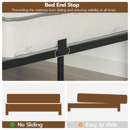 HOOBRO Queen Bed Frame with Smart LED Lights and Integrated Charging Station - WoodArtSupply