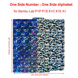 HzdaDeve Double Sided Build Plate 257.5x257.5MM Spring Steel Flexible Platform Print Bed Light Beam H1H Phantom Heated Board for Bambu Lab X1/X1C/X1E/P1P/P1S/A1 3D Printer (Alphabet+Number) HzdaDeve