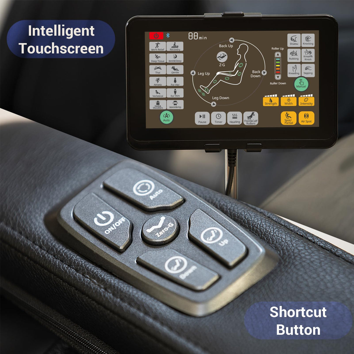 MYNTA Massage Chair Full Body, Zero-Gravity SL-Track Shiatsu Massage Chair Recliner with Lumbar and Calf Heating, Thai Stretch (Mc1612-Black) MYNTA