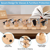 VOREN Beechwood Sunglasses Organizer Stand – Premium Eyeglass Storage Rack for 5 Pairs | Stable, No-Assembly Glasses Holder & Sunglass Display for Desk, Counter VOREN