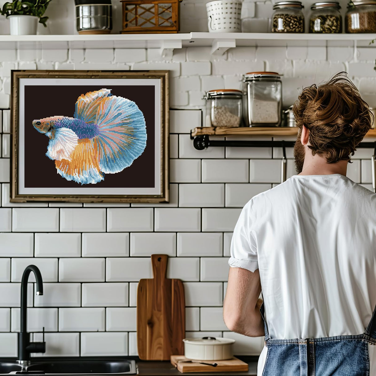 DIAMOND DOTZ Luminous Fish Diamond Painting Kits for Adults - Diamond Art Kits a Relaxing Creative Craft Kit with Dotz Gems 14.6"x18.5" DIAMOND DOTZ