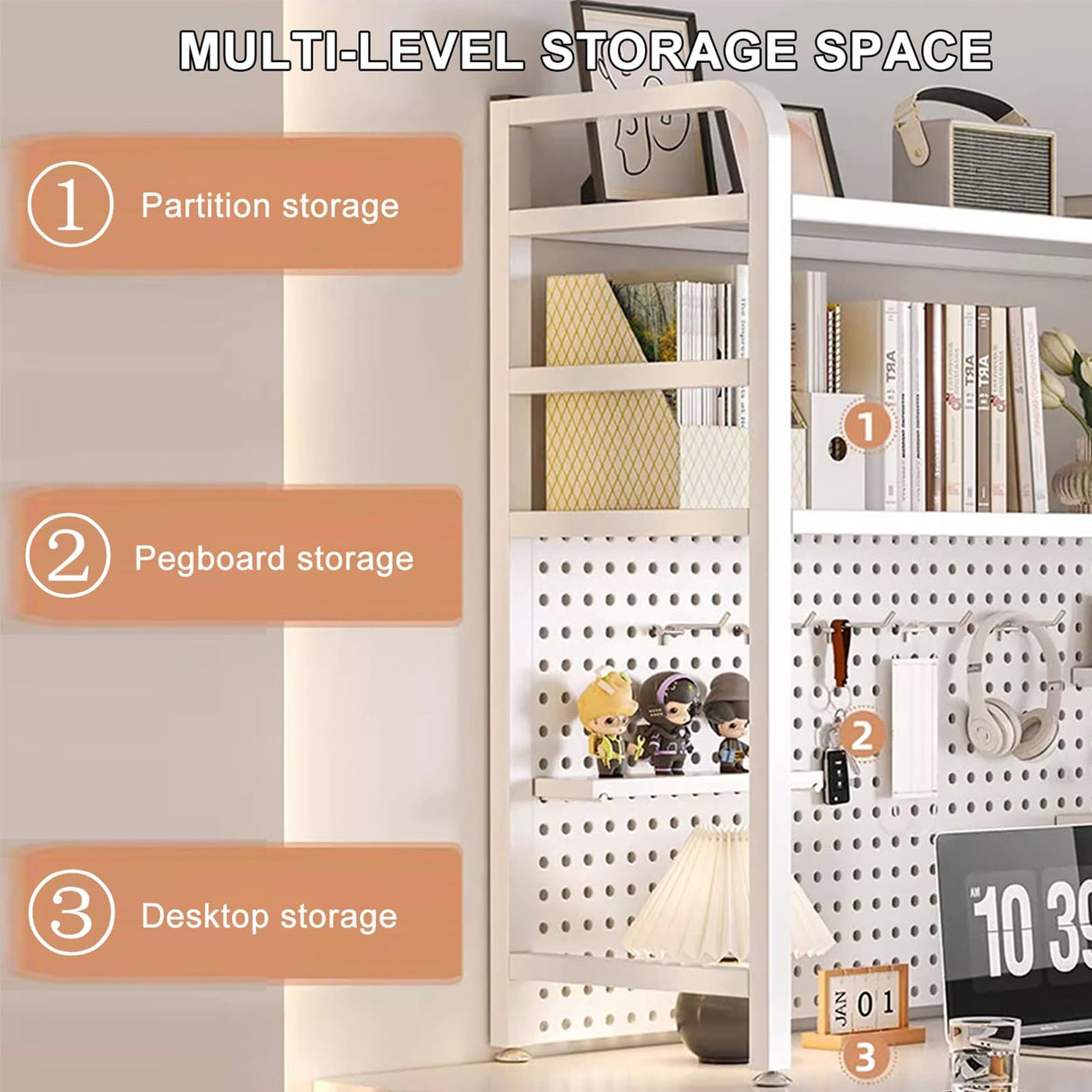 Stylish Metal Desktop Bookcase by DYUNCZ - Space-Saving Organiser Shelf DYUNCZ