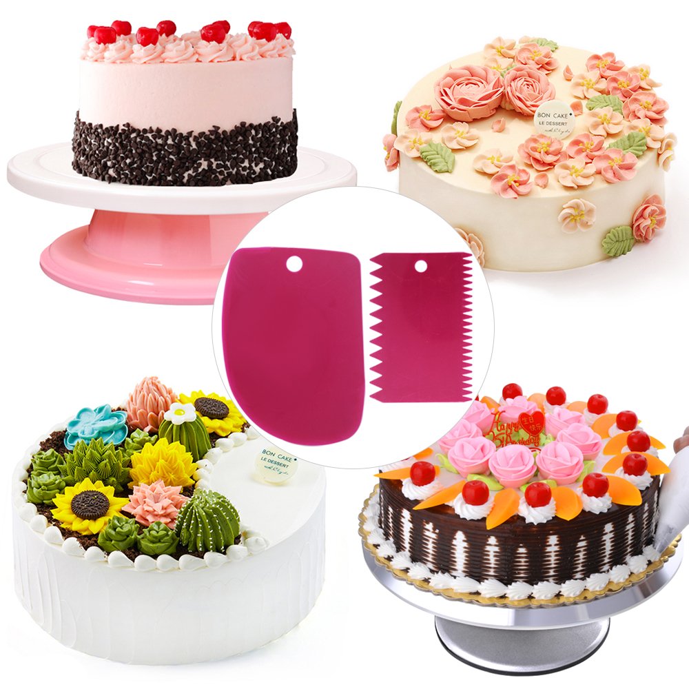 Cake Scraper Smoother Tool Set, DaKuan 12 pcs Cake Smoothing Cutter Plate Tool Combo, Cake Icing Scrapper Cake Edge Decorating Tool. DaKuan