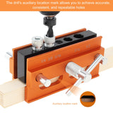 Omninmo Self Centering Doweling Jig, Adjustable Width Dowel Jig Kit for Straight Holes, Biscuit Joiner Set with 3 Drill Bits, 6 Drill Guide Bushings, 30 Wooden Dowels Omninmo