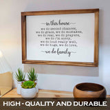 MAINEVENT In This House We Do Family Sign 11x16 Inch, Family Signs Home Decor, Rustic Farmhouse Decor the Home Sign, Wall Decorations Living Room, Modern Farmhouse Sign Solid Wood Frame MAINEVENT