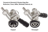 Kegco KC KT85D-L Keg Coupler D System, Black Kegco