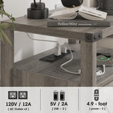 Fameill Nightstands Set of 2, Night Stand with Charging Station, Bed Side Table with Storage Cabinet, Farmhouse End Table for Living Room with USB Ports and Outlets, Gray Fameill