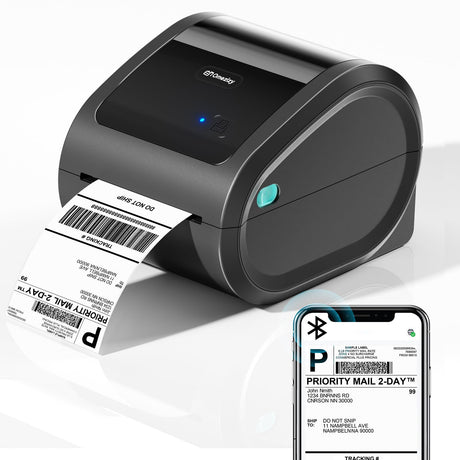 Omezizy Bluetooth Thermal Label Printer 4x6 - D520BT Thermal Shipping Label Printer for Small Business, Wireless Label Printer with Built-in Label Holder, Compatible with USPS, Shopify Omezizy