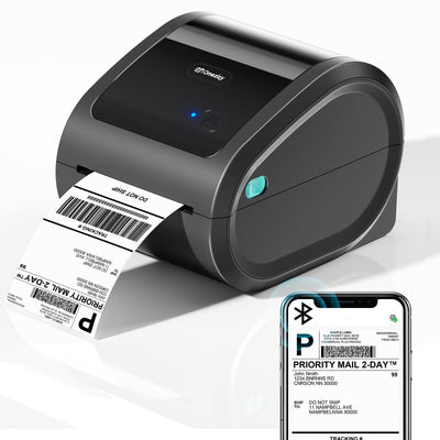 Omezizy Bluetooth Thermal Label Printer 4x6 - D520BT Thermal Shipping Label Printer for Small Business, Wireless Label Printer with Built-in Label Holder, Compatible with USPS, Shopify