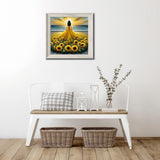 Sunflower Skirt Woman 5D Diamond Art Kits for Adults Beginners,Seaside DIY Full Round Drill Diamond Painting Kits, Paint by Diamonds Dots Gem Art Crystal Easy,Home Wall Decor 14X14 Inch Acelii