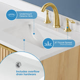 OVE Decors Indy 60 in. Undermount Double Sink Bathroom Vanity with White Engineered Marble Top, Rustic Ash OVE Decors